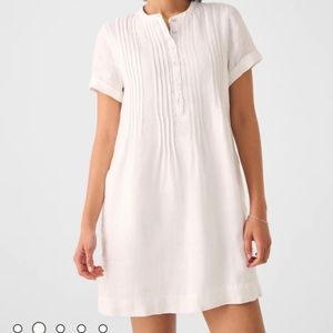 Faherty Gemina Dress in white linen